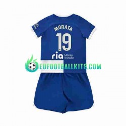Atletico Madrid Alvaro Morata 19 Away Football Shirts 2023-2024 Kids LS