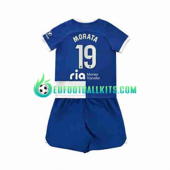 Atletico Madrid Alvaro Morata 19 Away Football Shirts 2023-2024 Kids LS