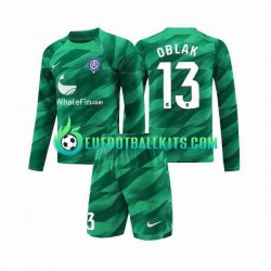 Atletico Madrid Goalkeeper Jan Oblak 13 Away Football Shirts 2023-2024 Kids SS