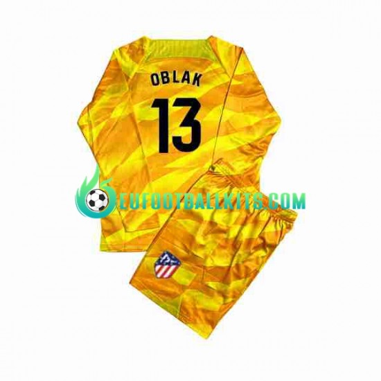 Atletico Madrid Goalkeeper Jan Oblak 13 Orangecolor Football Shirts 2023-2024 Kids SS