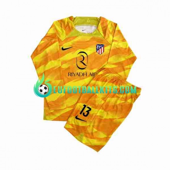 Atletico Madrid Goalkeeper Jan Oblak 13 Orangecolor Football Shirts 2023-2024 Kids SS