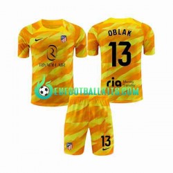 Atletico Madrid Goalkeeper Jan Oblak 13 Orangecolor Football Shirts 2023-2024 Kids LS