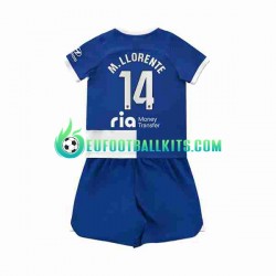 Atletico Madrid Marcos Llorente 14 Away Football Shirts 2023-2024 Kids LS