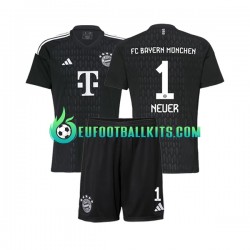 Bayern Munich Goalkeeper Manuel Neuer 1 Home Football Shirts 2023-2024 Kids LS