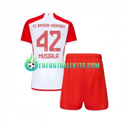 Bayern Munich Jamal Musiala 42 Home Football Shirts 2023-2024 Kids LS