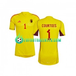 Belgium Goalkeeper Courtois 1 Away Football Shirts World Cup 2022 Men LS