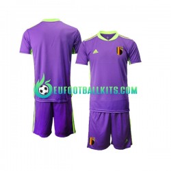 Belgium Goalkeeper Courtois 1 Away Football Shirts 2021-2022 Kids LS