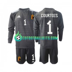 Belgium Goalkeeper Courtois 1 Away Football Shirts 2022 Kids SS