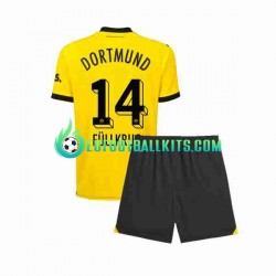 Borussia Dortmund Niclas Fullkrug 14 Home Football Shirts 2023-2024 Kids LS