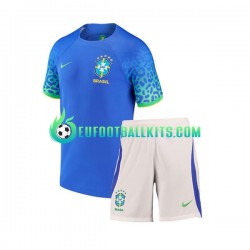 Brazil Away Football Shirts World Cup 2022 Kids LS