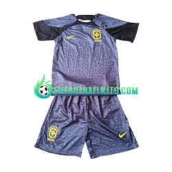 Brazil Goalkeeper Home Football Shirts World Cup 2022 Kids LS