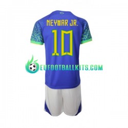Brazil Neymar JR 10 Away Football Shirts World Cup 2022 Kids LS