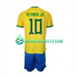 Brazil Neymar JR 10 Home Football Shirts World Cup 2022 Kids LS
