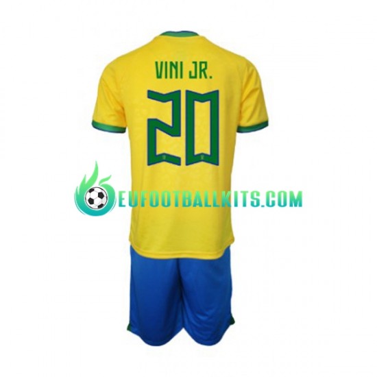 Brazil Vinicius Junior 20 Home Football Shirts World Cup 2022 Kids LS