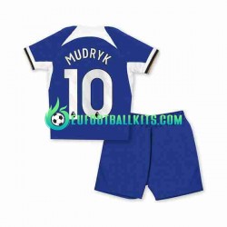 Chelsea Mykhaylo Mudryk 10 Home Football Shirts 2023-2024 Kids LS