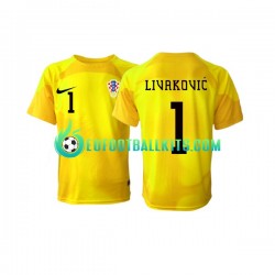 Croatia Dominik Livakovic 1 Goalkeeper Home Football Shirts World Cup 2022 Men LS