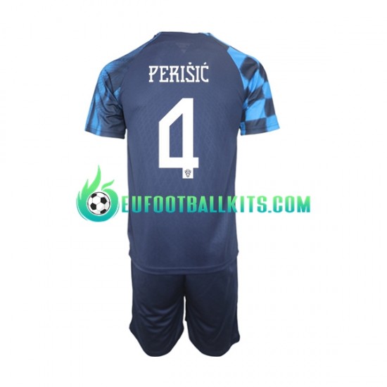 Croatia Perisic 4 Away Football Shirts World Cup 2022 Kids LS