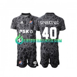 Dinamo Zagreb Goalkeeper Livakovic 40 Home Football Shirts 2022-2023 Kids LS