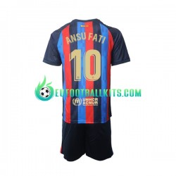 FC Barcelona Ansu Fati 10 Home Football Shirts 2022-2023 Kids LS
