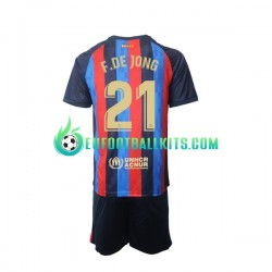 FC Barcelona Frenkie de Jong 21 Home Football Shirts 2022-2023 Kids LS