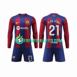FC Barcelona Frenkie de Jong 21 Home Football Shirts 2023-2024 Kids SS