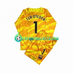 FC Barcelona Goalkeeper Ter Stegen 1 Fourth Football Shirts 2023-2024 Kids SS