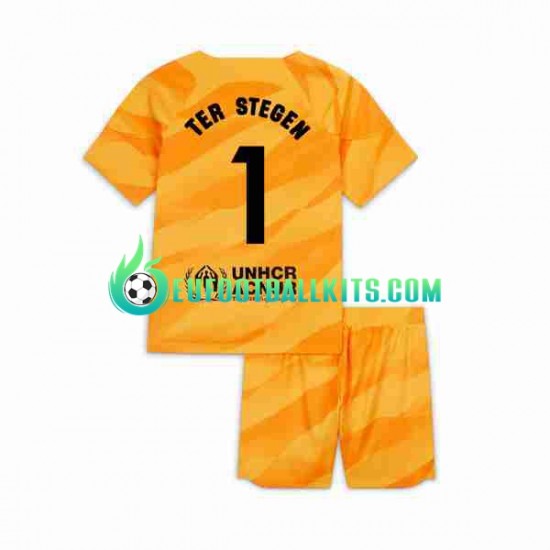 FC Barcelona Goalkeeper Ter Stegen 1 Fourth Football Shirts 2023-2024 Kids LS