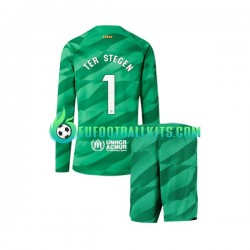 FC Barcelona Goalkeeper Ter Stegen 1 Home Football Shirts 2023-2024 Kids SS