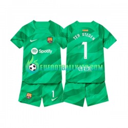 FC Barcelona Goalkeeper Ter Stegen 1 Home Football Shirts 2023-2024 Kids LS