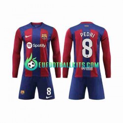 FC Barcelona Pedri 8 Home Football Shirts 2023-2024 Kids SS