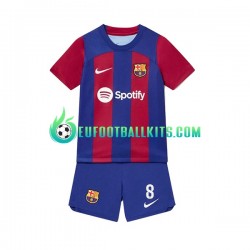 FC Barcelona Pedri 8 Home Football Shirts 2023-2024 Kids LS