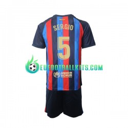 FC Barcelona Sergio Busquets 5 Home Football Shirts 2022-2023 Kids LS