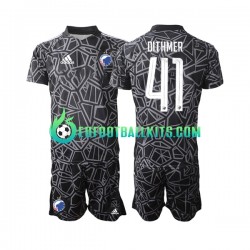 FC Copenhagen Andreas Dithmer 41 Goalkeeper Home Football Shirts 2022-2023 Kids LS