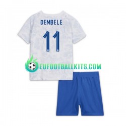 France Dembele 11 Away Football Shirts World Cup 2022 Kids LS