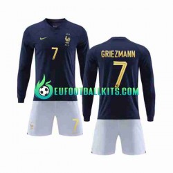 France Griezmann 7 Home Football Shirts World Cup 2022 Kids SS