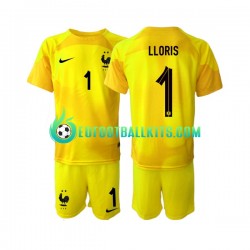 France Hugo Lloris 1 Goalkeeper Third Football Shirts World Cup 2022 Kids LS