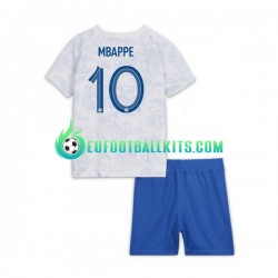 France Mbappe 10 Away Football Shirts World Cup 2022 Kids LS
