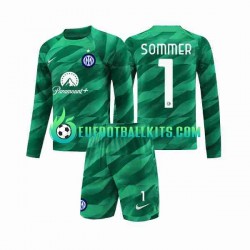 Inter Milan Goalkeeper Sommer 1 Away Football Shirts 2023-2024 Kids SS