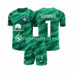 Inter Milan Goalkeeper Sommer 1 Away Football Shirts 2023-2024 Kids LS