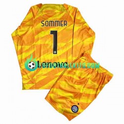 Inter Milan Goalkeeper Sommer 1 Home Football Shirts 2023-2024 Kids SS