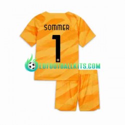 Inter Milan Goalkeeper Sommer 1 Home Football Shirts 2023-2024 Kids LS