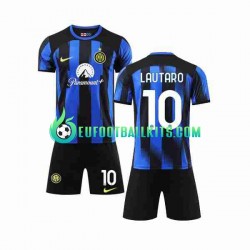 Inter Milan Lautaro Martinez 10 Home Football Shirts 2023-2024 Kids LS