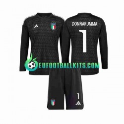 Italy Goalkeeper Donnarumma 1 Away Football Shirts 2023 Kids SS