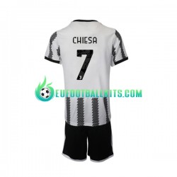 Juventus Chiesa 7 Home Football Shirts 2022-2023 Kids LS