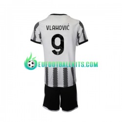 Juventus Vlahovic 9 Home Football Shirts 2022-2023 Kids LS