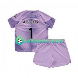 Liverpool Alisson Becker 1 Goalkeeper Home Football Shirts 2022-2023 Kids LS