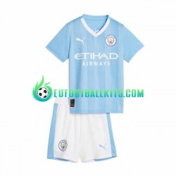 Manchester City Home Football Shirts 2023-2024 Kids LS
