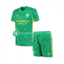 Manchester City Goalkeeper Home Football Shirts 2023-2024 Kids LS