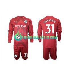 Manchester City Goalkeeper Ederson M 31 Home Football Shirts 2022-2023 Kids SS