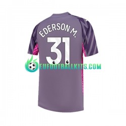 Manchester City Goalkeeper Ederson Moraes 31 Away Football Shirts 2023-2024 Men LS